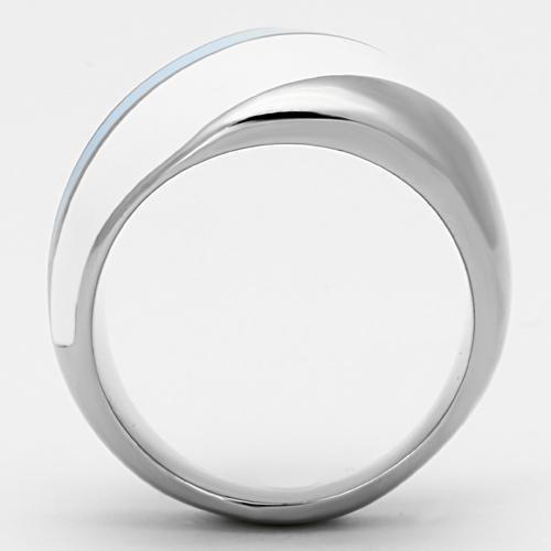 TK809 - High polished (no plating) Stainless Steel Ring with Top Grade Crystal  in Clear-2