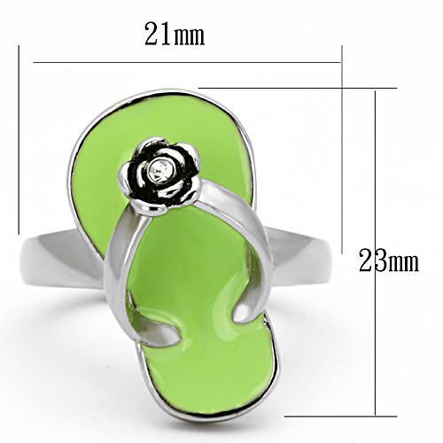 TK814 - High polished (no plating) Stainless Steel Ring with Top Grade Crystal  in Clear-1