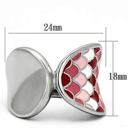 TK815 - High polished (no plating) Stainless Steel Ring with Epoxy  in Multi Color-1