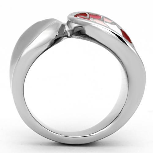 TK815 - High polished (no plating) Stainless Steel Ring with Epoxy  in Multi Color-2