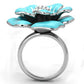 TK817 - High polished (no plating) Stainless Steel Ring with Top Grade Crystal  in Aurora Borealis (Rainbow Effect)-2