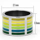 TK819 - High polished (no plating) Stainless Steel Ring with Epoxy  in Multi Color-1