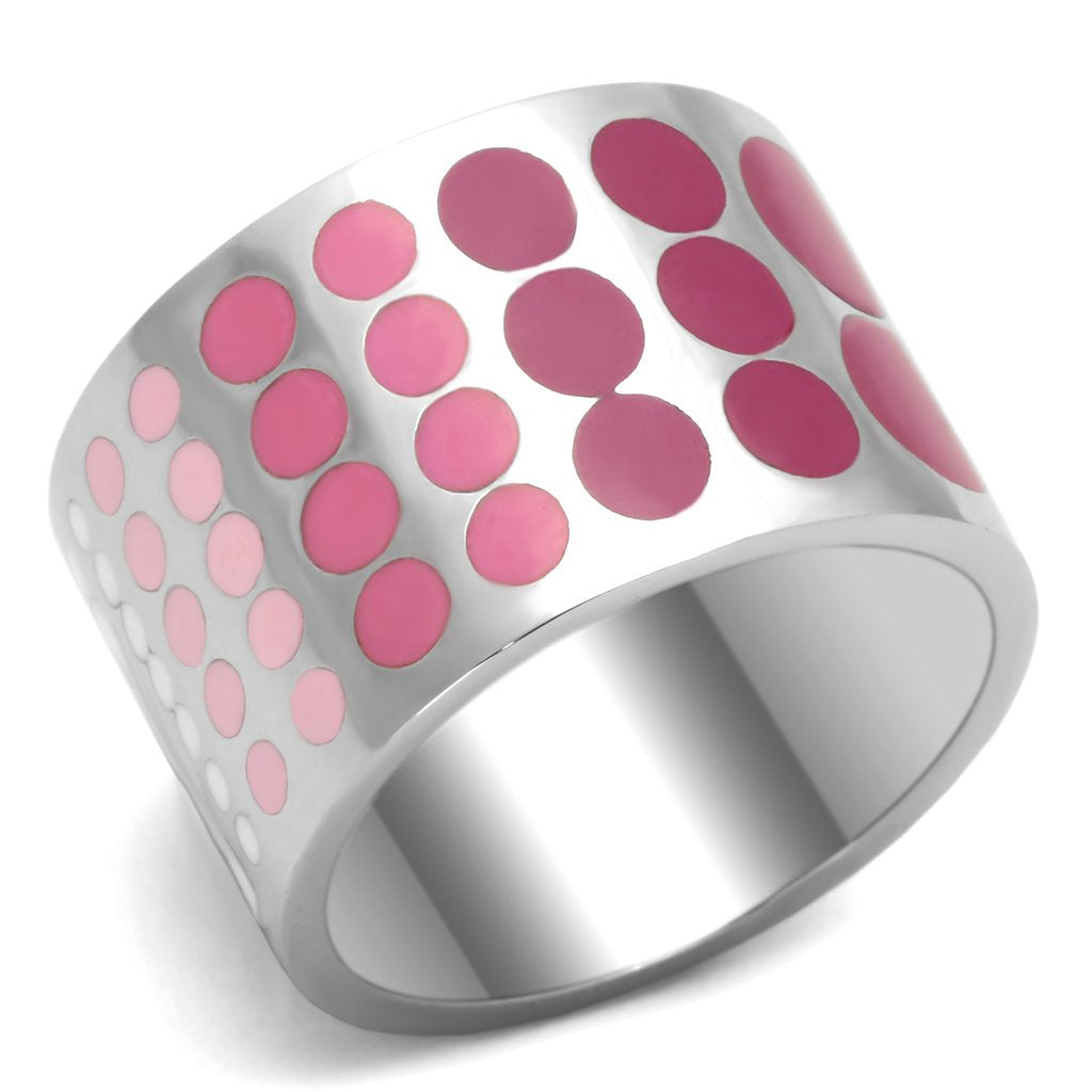 TK820 - High polished (no plating) Stainless Steel Ring with Epoxy  in Multi Color-0