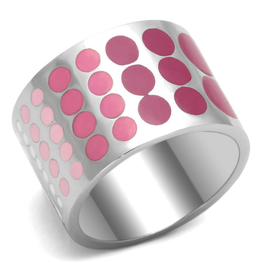 TK820 - High polished (no plating) Stainless Steel Ring with Epoxy  in Multi Color-0