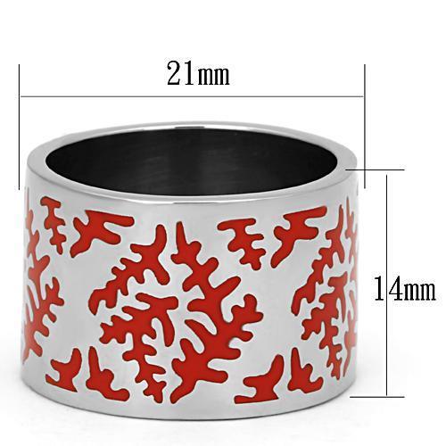 TK821 - High polished (no plating) Stainless Steel Ring with Epoxy  in Siam-1