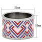 TK823 - High polished (no plating) Stainless Steel Ring with Epoxy  in Multi Color-1
