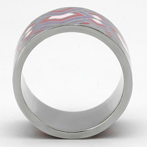TK823 - High polished (no plating) Stainless Steel Ring with Epoxy  in Multi Color-2