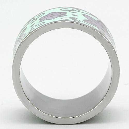 TK824 - High polished (no plating) Stainless Steel Ring with Epoxy  in Multi Color-2