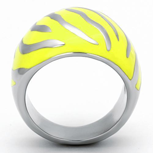 TK833 - High polished (no plating) Stainless Steel Ring with Epoxy  in Topaz-2