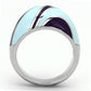 TK835 - High polished (no plating) Stainless Steel Ring with Epoxy  in Multi Color-2