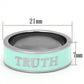 TK836 - High polished (no plating) Stainless Steel Ring with Epoxy  in Turquoise-1