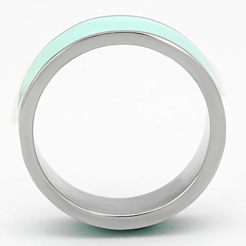 TK836 - High polished (no plating) Stainless Steel Ring with Epoxy  in Turquoise-2