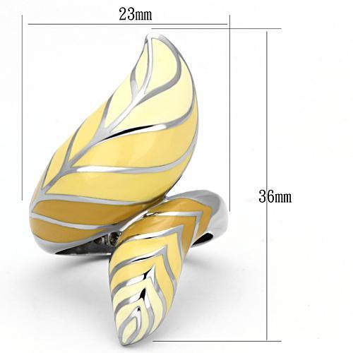 TK837 - High polished (no plating) Stainless Steel Ring with Epoxy  in Multi Color-1