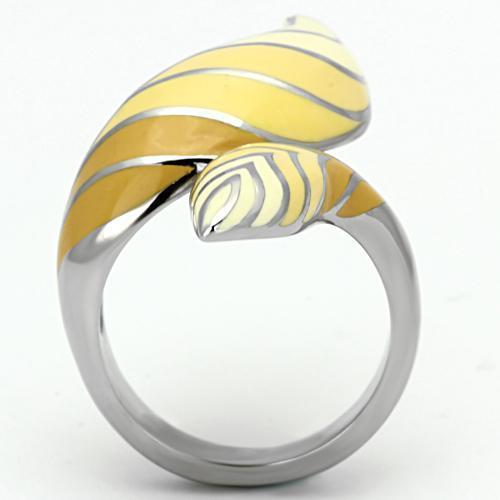 TK837 - High polished (no plating) Stainless Steel Ring with Epoxy  in Multi Color-2