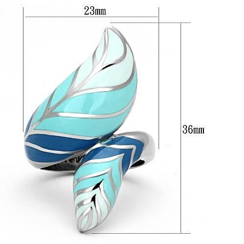 TK838 - High polished (no plating) Stainless Steel Ring with Epoxy  in Multi Color-1