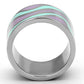 TK840 - High polished (no plating) Stainless Steel Ring with Epoxy  in Multi Color-2