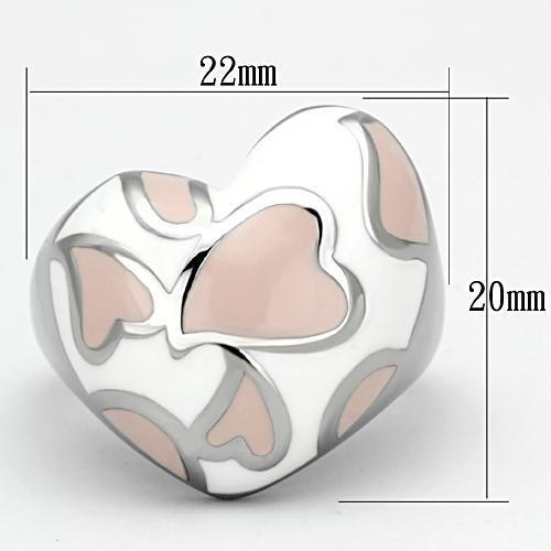 TK843 - High polished (no plating) Stainless Steel Ring with Epoxy  in Multi Color-1
