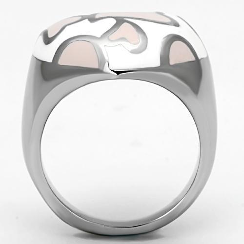 TK843 - High polished (no plating) Stainless Steel Ring with Epoxy  in Multi Color-2
