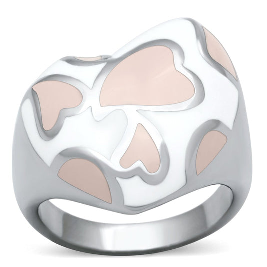 TK843 - High polished (no plating) Stainless Steel Ring with Epoxy  in Multi Color-0
