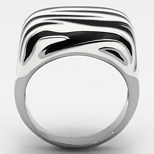 TK848 - High polished (no plating) Stainless Steel Ring with Epoxy  in Multi Color-2