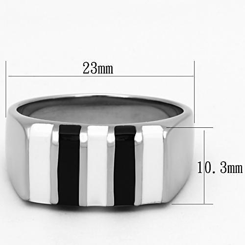 TK849 - High polished (no plating) Stainless Steel Ring with Epoxy  in Multi Color-1