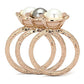 TK852 - IP Rose Gold(Ion Plating) Stainless Steel Ring with Synthetic Glass Bead in Multi Color-2