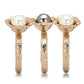 TK852 - IP Rose Gold(Ion Plating) Stainless Steel Ring with Synthetic Glass Bead in Multi Color-3