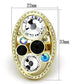 TK857 - IP Gold(Ion Plating) Stainless Steel Ring with Top Grade Crystal  in Multi Color-1