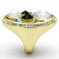 TK857 - IP Gold(Ion Plating) Stainless Steel Ring with Top Grade Crystal  in Multi Color-3