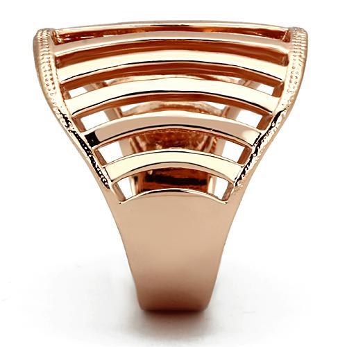 TK859 - IP Rose Gold(Ion Plating) Stainless Steel Ring with No Stone-3