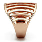 TK859 - IP Rose Gold(Ion Plating) Stainless Steel Ring with No Stone-3