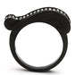 TK862 - IP Black(Ion Plating) Stainless Steel Ring with Top Grade Crystal  in Black Diamond-2