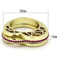 TK863 - IP Gold(Ion Plating) Stainless Steel Ring with Top Grade Crystal  in Fuchsia-1