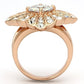 TK866 - IP Rose Gold(Ion Plating) Stainless Steel Ring with AAA Grade CZ  in Clear-2