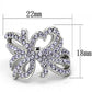 TK869 - High polished (no plating) Stainless Steel Ring with Top Grade Crystal  in Light Sapphire-1