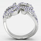 TK869 - High polished (no plating) Stainless Steel Ring with Top Grade Crystal  in Light Sapphire-2