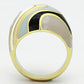 TK870 - IP Gold(Ion Plating) Stainless Steel Ring with Epoxy  in Multi Color-2