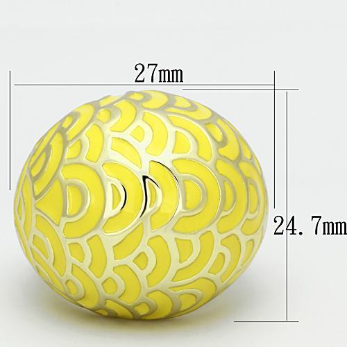 TK873 - IP Gold(Ion Plating) Stainless Steel Ring with Epoxy  in Topaz-1