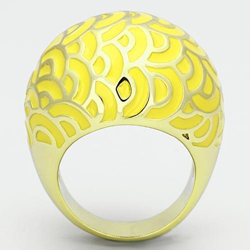 TK873 - IP Gold(Ion Plating) Stainless Steel Ring with Epoxy  in Topaz-2