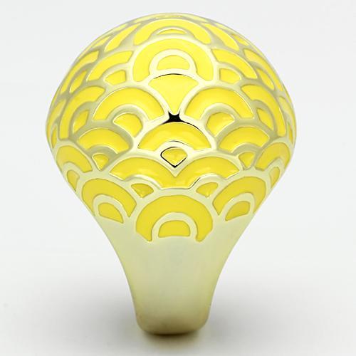 TK873 - IP Gold(Ion Plating) Stainless Steel Ring with Epoxy  in Topaz-3