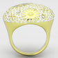 TK875 - IP Gold(Ion Plating) Stainless Steel Ring with Top Grade Crystal  in Clear-2