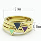 TK877 - IP Gold(Ion Plating) Stainless Steel Ring with Epoxy  in Multi Color-1