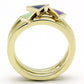 TK877 - IP Gold(Ion Plating) Stainless Steel Ring with Epoxy  in Multi Color-2