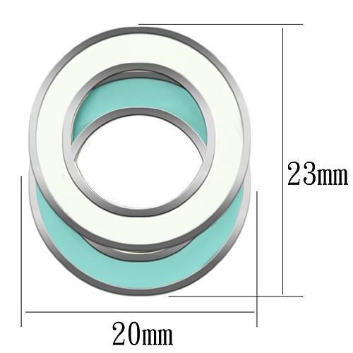 TK893 - High polished (no plating) Stainless Steel Earrings with Epoxy  in Multi Color-1