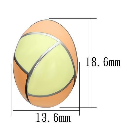 TK899 - High polished (no plating) Stainless Steel Earrings with Epoxy  in Multi Color-1