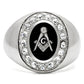 TK8X023 - High polished (no plating) Stainless Steel Ring with Top Grade Crystal  in Clear-2