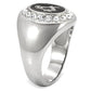 TK8X023 - High polished (no plating) Stainless Steel Ring with Top Grade Crystal  in Clear-4
