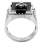 TK8X027 - High polished (no plating) Stainless Steel Ring with Semi-Precious Agate in Jet-3