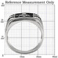 TK8X031 - High polished (no plating) Stainless Steel Ring with AAA Grade CZ  in Clear-1