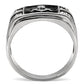 TK8X031 - High polished (no plating) Stainless Steel Ring with AAA Grade CZ  in Clear-3